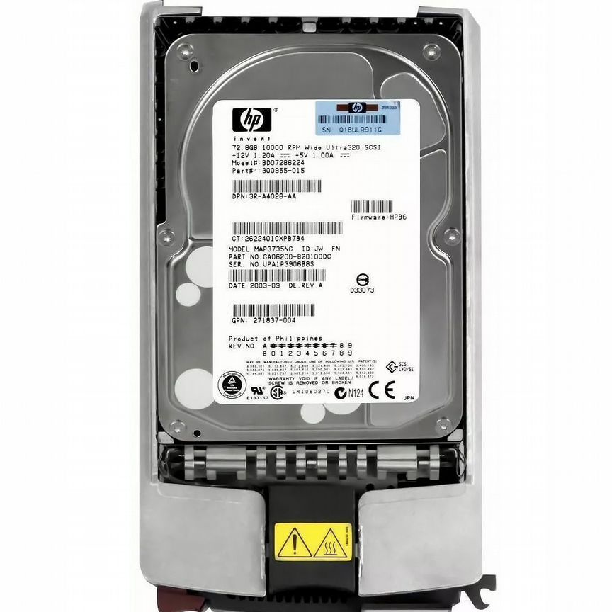 [300955-015] Жесткий Диск Hp Bd07286224 72,8gb U320scsi 3.5" 300955-015