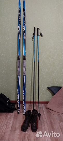 Лыжи беговые 190 см с ботинками