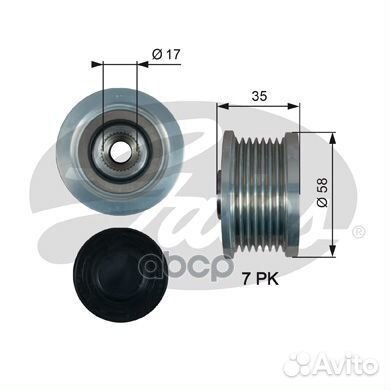 Муфта обгонная генератора PA-1167;FP-1010;27415