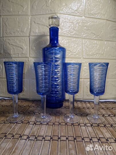Графин хрусталь с фужерами Германия