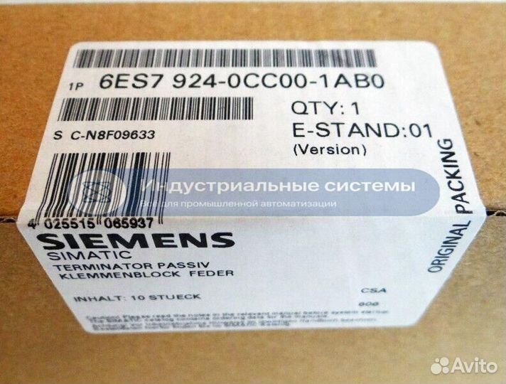 Клеммный блок Siemens 6ES7924-0CC00-1AB0