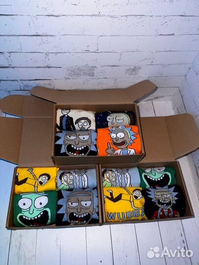 Носки рик и морти 6 пар бокс