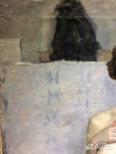 Картина маслом. Позирующая модель. 1950-е гг