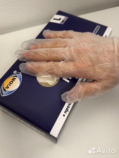 Перчатки виниловые неопудренные