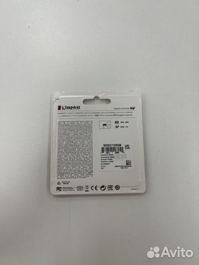Карта памяти SD 128 Гб, Kingston оригинал