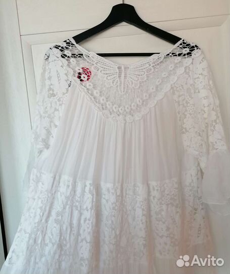 Платье бохо Шелк с кружевом Италия