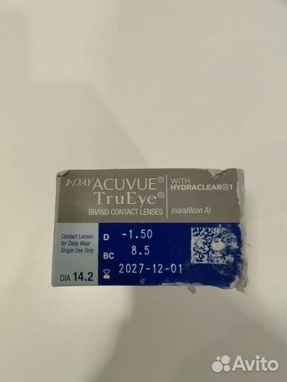 Линзы acuvue trueye 30шт -1.5, кр. 8.5