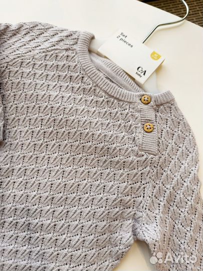 Вязаный комплект детский ca hm 62 и 74