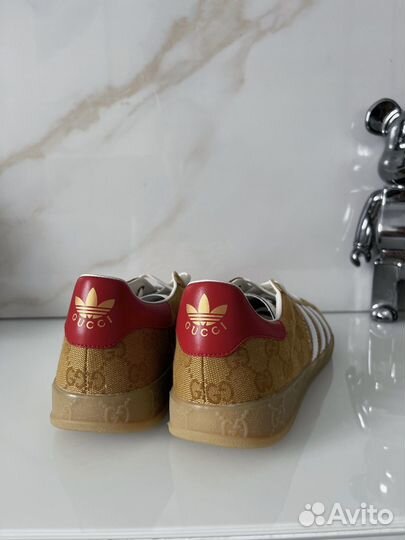 Кеды Adidas x Gucci Original GG Beige бежевые