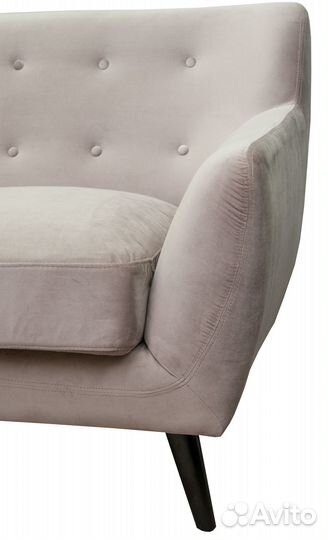 Бежевый трехместный диван из велюра Albert 3