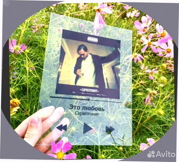 Трек пластинка из орг стекла с музыкой