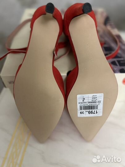 Красные замшевые туфли 39 -40 размер новые
