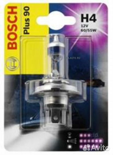 Bosch 1 987 301 077 Лампа 12v 60/55w h4 plus 90 (б