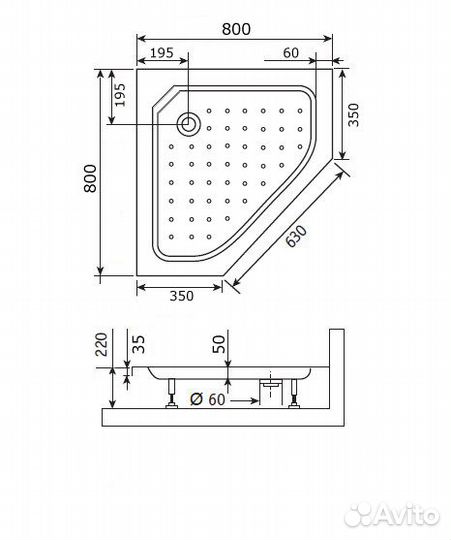 Душевой поддон RGW Acrylic style-TR 80х80х22 16180588-11