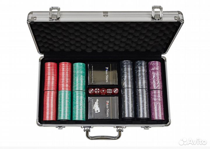 Покерный набор 300 фишек с керамическими фишками