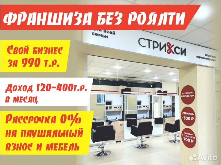 Франшиза парикмахерская с быстрой окупаемостью