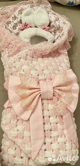 Конверт-плед на выписку для девочки