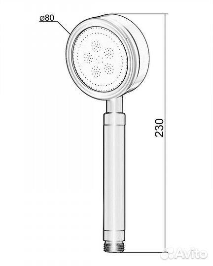 Душевая лейка Orange LM33PDb 1 режим, черный