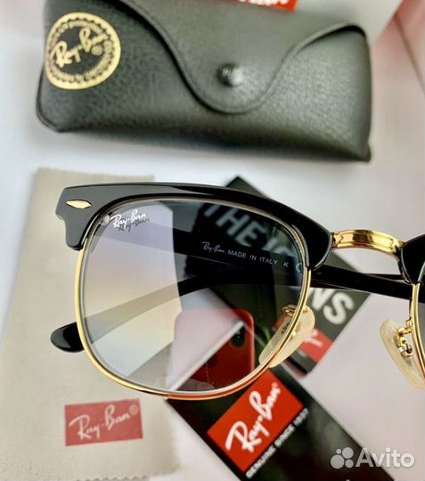 Солнцезащитные очки ray ban clubmaster пепельный