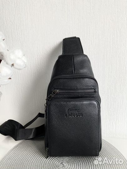 Мужская кожаная сумка Lacoste Lux sling