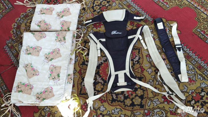 Сумка кенгуру и защита на кроватку