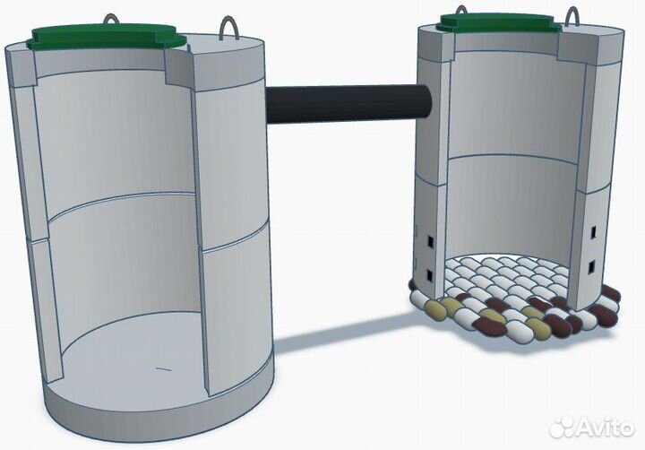 Бетонный септик из жби колец под ключ