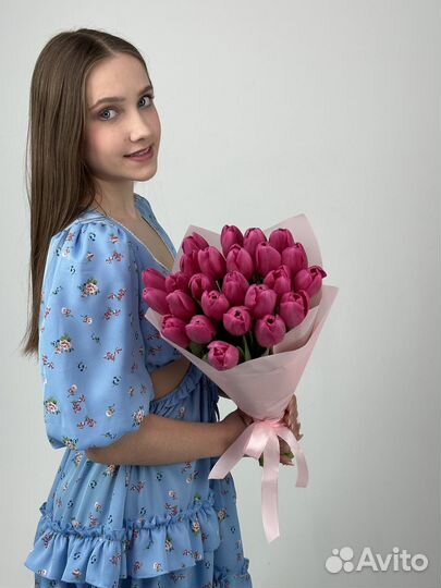 Тюльпаны розовые 25 шт