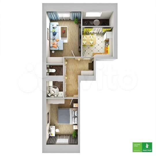 2-к. квартира, 54,1 м², 10/11 эт.