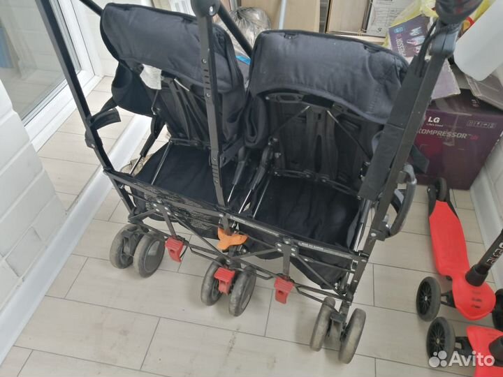 Прогулочная коляска трость для двойни
