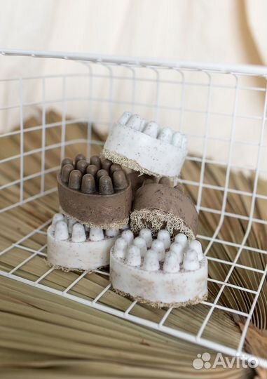 Мыло-скраб ручной работы массажное с люфой