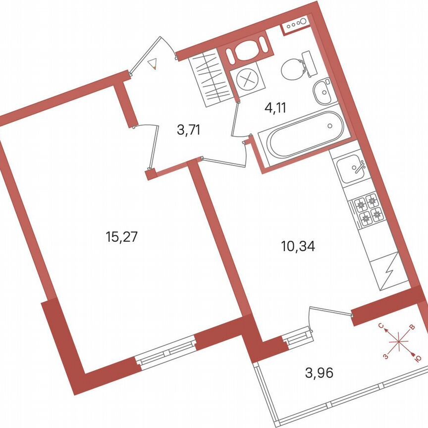 1-к. квартира, 35,4 м², 6/11 эт.