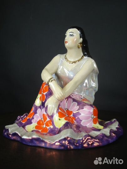 Цыганка редкая роспись Дулево 1960-е фарфор