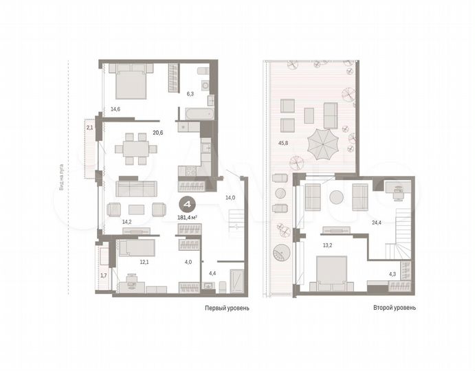 4-к. квартира, 201 м², 10/10 эт.