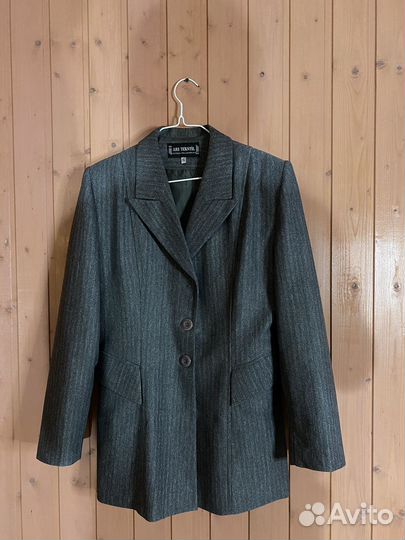 Винтажный серый oversize пиджак