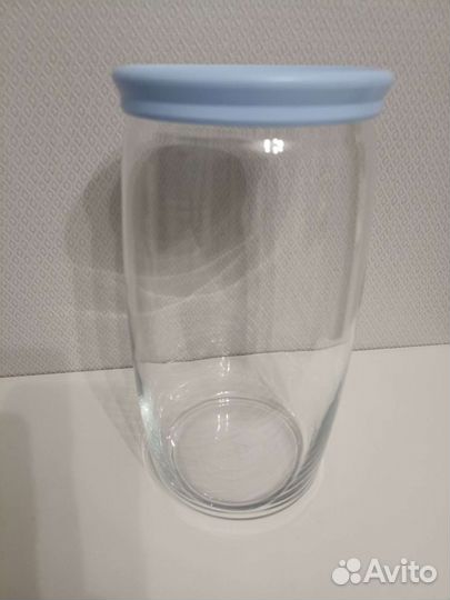 Банка с крышкой стеклянная, крышка прорезиненная