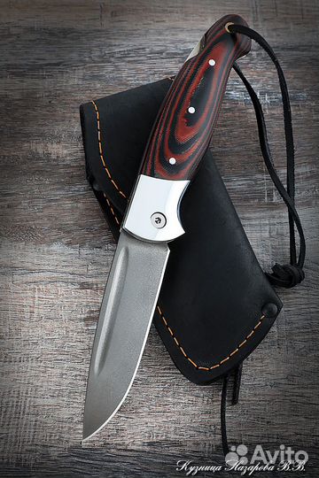 Нож складной Сова сталь Х12мф накладки микарта кра