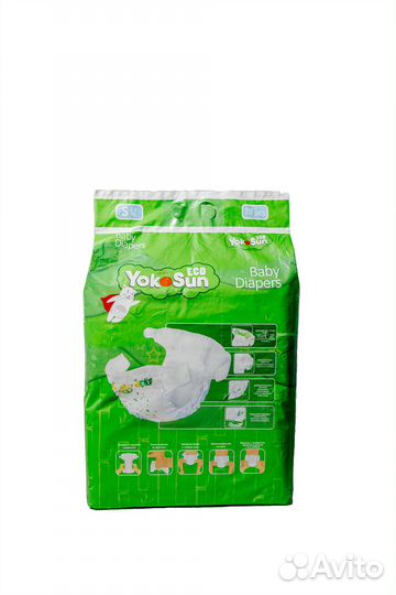 Подгузники YokoSun Eco, S (3- 6 кг), 70 шт