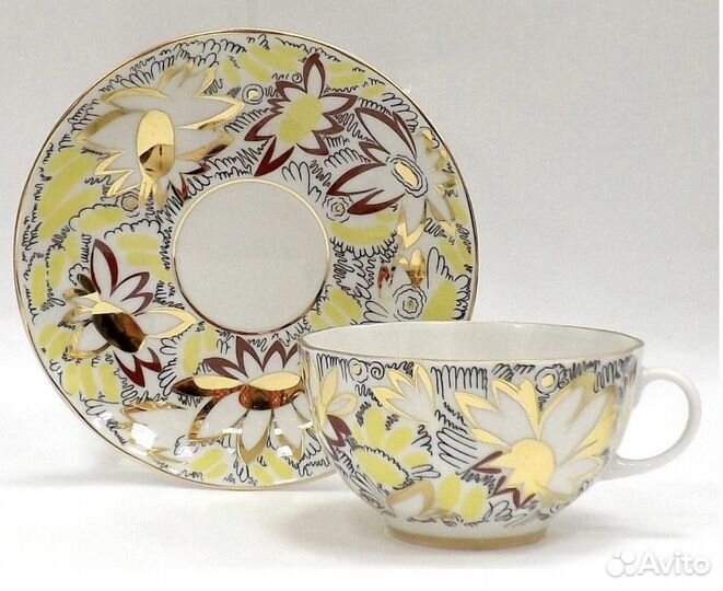 Чайная пара Золотые ромашки лфз
