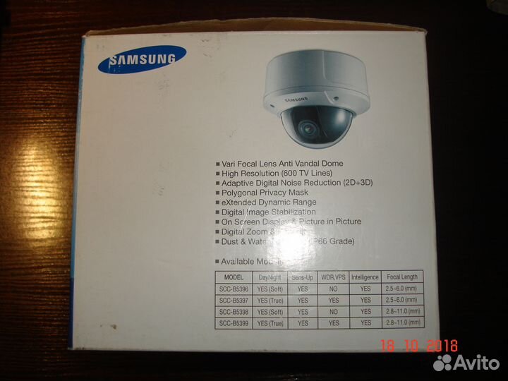 IP цифровая купольная камера samsung SCC B5396B