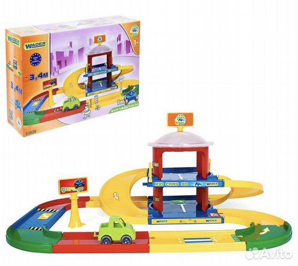 Автопарковка детская, пластик