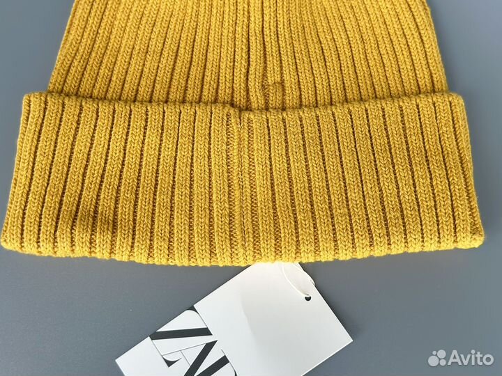 Шапка zara kids 56 см детская горчица