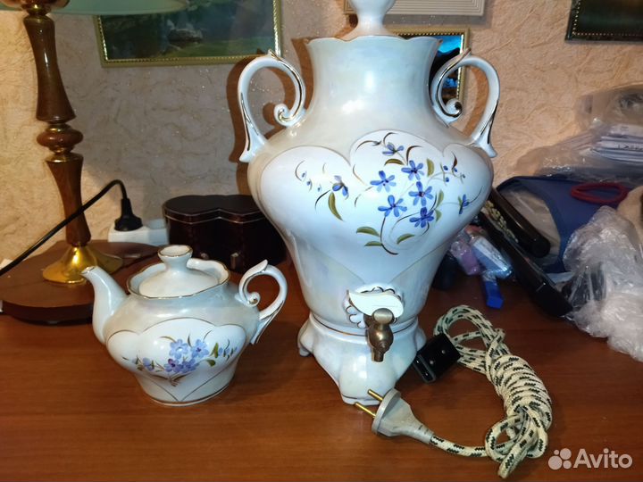 Самовар фарфоровый электрический СССР