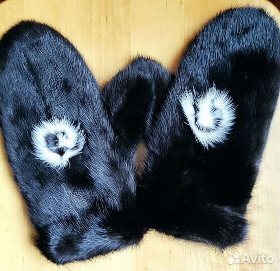 Варежки из меха норки