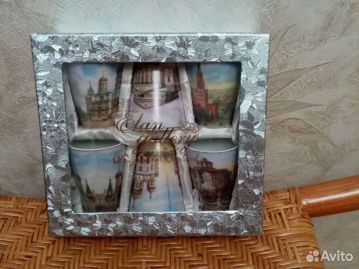 Подарочный набор рюмки фарфор Москва. Новый