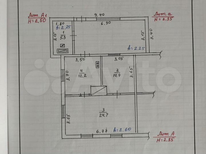 3-к. квартира, 47,8 м², 1/1 эт.