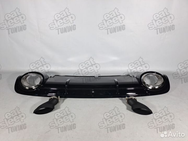 Диффузор Audi A6 C6 RS6 черный дорестайлинг