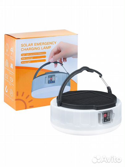 Походный фонарь кемпинговый с солнечной панелью
