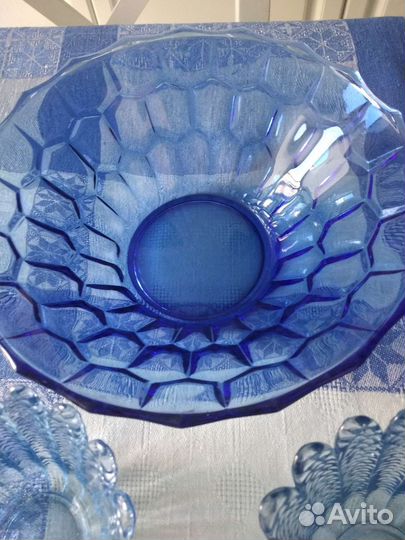 Цветное стекло СССР. Фруктовницы, креманки, рюмки