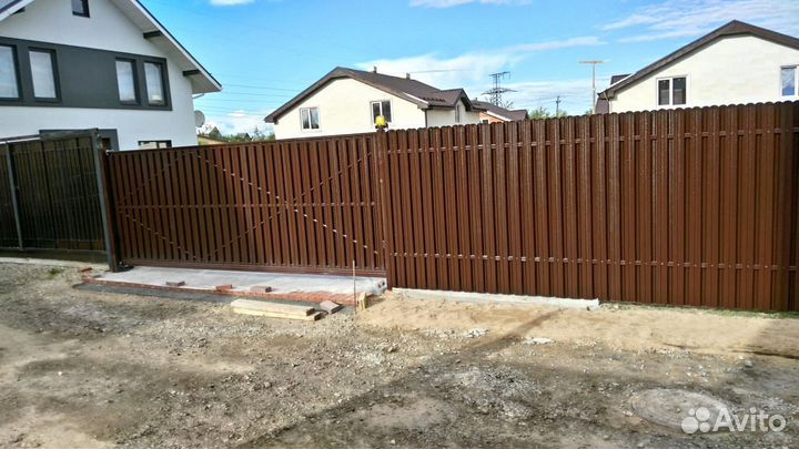 Откатные ворота Евроштакетник