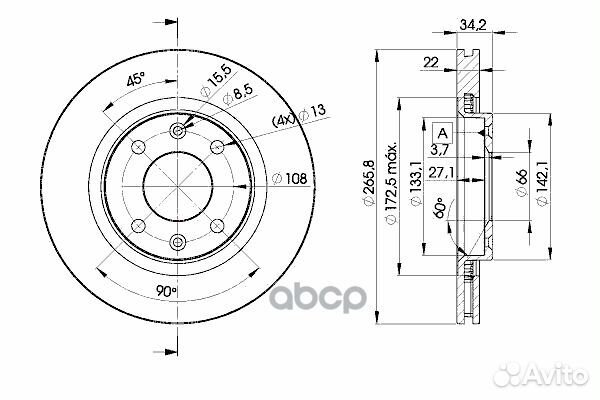 Диск тормозной C2 C4 Berlingo 307 206 др